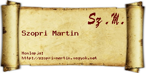 Szopri Martin névjegykártya