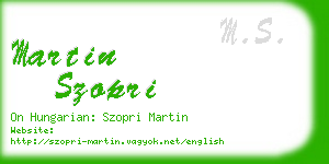martin szopri business card